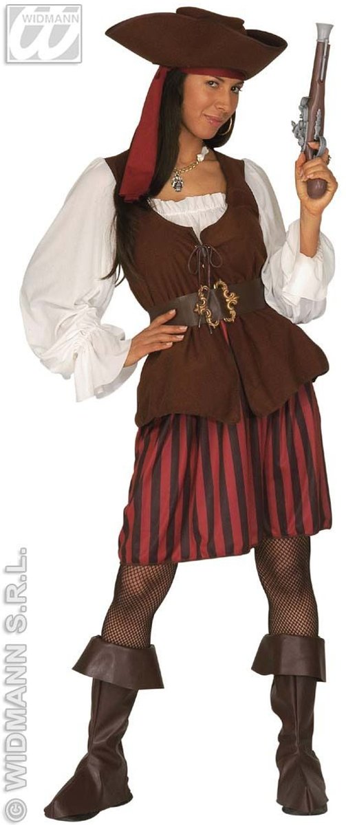 Piraat & Viking Kostuum | Traditionele Piratendame Hoge Zeeen Kostuum Vrouw | XL | Carnaval kostuum | Verkleedkleding